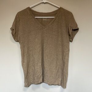 Haven women’s tan linen top medium